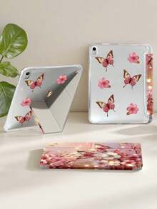 蝴蝶花保护套，兼容 iPad (A16) 第 11 代 11 英寸 2025、iPad 10.2/Mini6/Mini7/9.7 英寸、平板电脑保护套，兼容三星 Galaxy Tab A9 Plus，3+Y 可折叠防弯折，硅胶加固边角，自动唤醒/睡眠功能，内置笔槽，多角度可折叠支架 - 完美日常保护，时尚简约图案。 - 彩色 - 查看 7