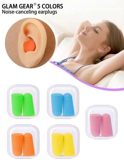 10/2 Pairs Colored Earplugs - 5 Colors, Designed For Sleep, With Super Noise Insulation, Anti-Snoring, And Effective Blocking Of Study Noise To Help You Sleep Better