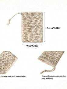 10Pcs Reusable Exfoliating Soap Saver Pouch, Sisal Soap Bag With Drawstring,Soap Bag Foaming Net; Facial Soap Net Soap Saver Bag, Knotted Shower Soap Bag For Foaming And Drying, Body Scrubber, Back Scrubber Skin Smoother For Exfoliating Dirt And Dead Skin, Body Cleaning Tools, Bathroom Supplies, Bathroom Accessories Home Bathroom Decor