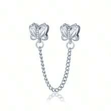 1pc Fashionable Personalized Silver, Gold, Rose Gold Multi-Element Heart Charm, Suitable For DIY Bracelet, Bangle, Anklet, Safety Chain Pendant - Chain - View 10