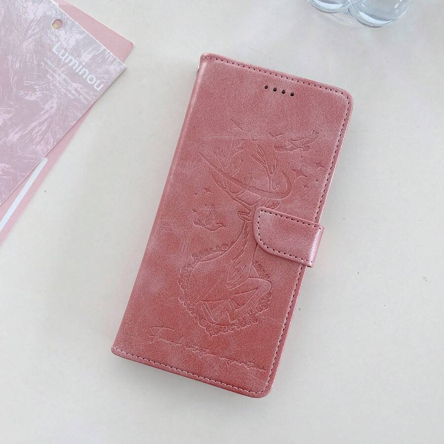 Deer Pattern Shockproof Phone Case With Stand, High-Quality Printed Craftsmanship, Full Set Of Phone Cases Compatible With Galaxy S10/20/21/22/23S24U/A05/A14/A24/A25/A34/A54, Compatible With Redmi Note 14/12/13 Pro, /Compatible With HONOR 70/90/400/X7/X8/X6/X9 Series - Pink - View 1