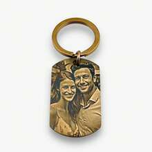 Personalised Photograph Keyring | Laser Engraved Photo Keyring | Couples Keyring Gift | Anniversary Gift | Personalised Keyring - Multicolor - View 7