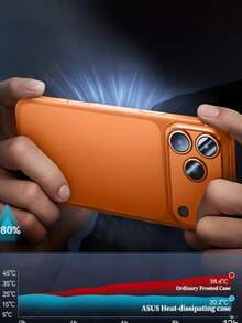 1pc Luxury Minimalist Ice Feel Clear Matte Case Compatible With IPhone 17 Air 16 14 13 12 15 11 Pro Max Plus Transparent Camera Protection - Orange - View 5