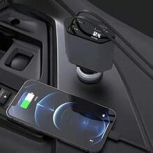 W&O 4-In-1 Retractable Car Charger, Fast Charging Car Charger, Dual USB Ports, Compatible With For Iphone And Type-C, PD And QC3.0, 180° Adjustable Base, Compatible With For Iphone 16/15/14/13/12/11 And Android Devices, Suitable For Car Charging, Car Accessories, Holiday Gift, SAN.COMO Fast Car Charger