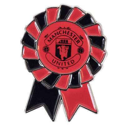 Manchester United FC Metal Rosette Badge (Red/Black) - 100% Mixed - (TA12003)