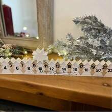 1-Pack Christmas Advent Calendar Countdown Decorations, Wooden Holiday Countdown Collectible Figurine With Car And Gift Design, Festive Indoor Countdown Christmas Decor For All Room Types - No Electricity Required Boston International Advent Calendar Christmas Countdown Sign Tabletop Mantel Winter Holiday Decorations Home, Sleigh - Multicolor - View 5