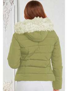 Women Winter Coats - 奶油色 - 查看 3