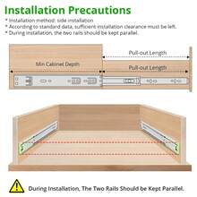 10 Pairs Full Extension Drawer Slides Rails, 12/14/16 Inch Drawer Slides 100LB Capacity, Heavy Duty Full Extension Ball Bearing, Side Mount Drawer Rails, Cabinet Drawer Slides For Dresser, Kitchen, Silver-10Pairs - 10 Pairs Silver - View 7