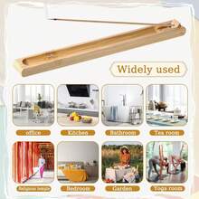 2 Pieces Incense Holder Sticks With Adjustable Holder Natural Incense Stick Wood Stick Angle Home Incenses With Ash Collector Incenss Meditation Yoga Relaxation Home Decor - 卡其色 - 查看 3