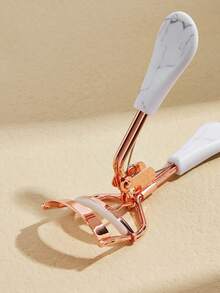 1 Set Stainless Steel Eyelash Curler With 10 Replacement Pads, White Handle Rose Gold Manual Eyelash Curler, Continuous Curling Without Pinching, Makeup Tool, Beauty Tool, Eye Tool, False Eyelash Tool, Easy To Replace Pads, Durable, Unisex, Suitable For Home And Commercial Distribution - Multicolor - View 5