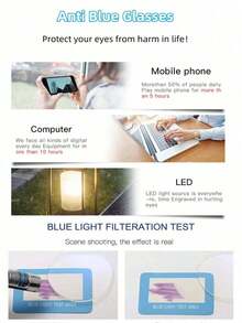 2025 New Retro Fashion Eyeframe Men's Round Frame Punk Metal Anti Blue Light Computer Flat Light Glasses High Quality Design Glasses Suitable Daily Wear - 無色 - 查看 2