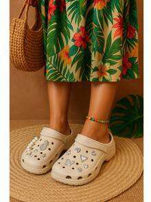 New Release! 100% EVA Babouche Flip Flops With Assorted Pendants Like Butterflies, Pineapples, And Pearls - 米色 - 查看 5