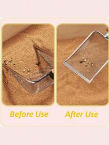 Cat Litter Scoop Stainless Steel Mesh Scooper Long Handle Deep Shovel Non-Stick Coated Metal Litter Scoop For Litter Box Kitten Pooper Lifter