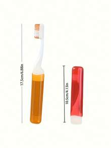 6pcs Foldable Travel Toothbrush Set With Storage Case, Medium Hardness Nylon Bristles, Unscented, Suitable For Men And Women, Manual Toothbrush Set, Portable For Travel, Camping, School And Home Use - Multicolor - View 3