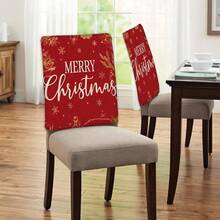 2/4/6pcs Set, Home Decor, Luxury Christmas Pattern Linen Chair Covers, Suitable As Christmas Gift, Christmas Decoration, For Daily Home Decor, Living Room, Dining Room, Garden, Hotel Restaurant Holiday Parties, Washable Polyester Material, Chair Seat Cushion Covers