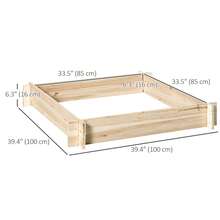 Outsunny 39'' X 39'' Screwless Raised Garden Bed, Wooden Planter Box, Easy DIY Herb Garden For Vegetable Flower Herb Outdoor Lawn Yard Patio - Wood Color - View 3