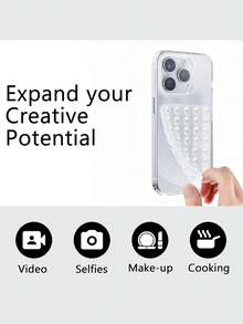 1/2PCS Silicone Suction Cup Phone Case Mount Double Sided, Phone Accessories Hands-Free Strong Grip Holder For Selfies And Videos Hands-Free, Power Grip Holder For Selfie Video - Durable, Easy To Use - Compatible With IPhone And Android