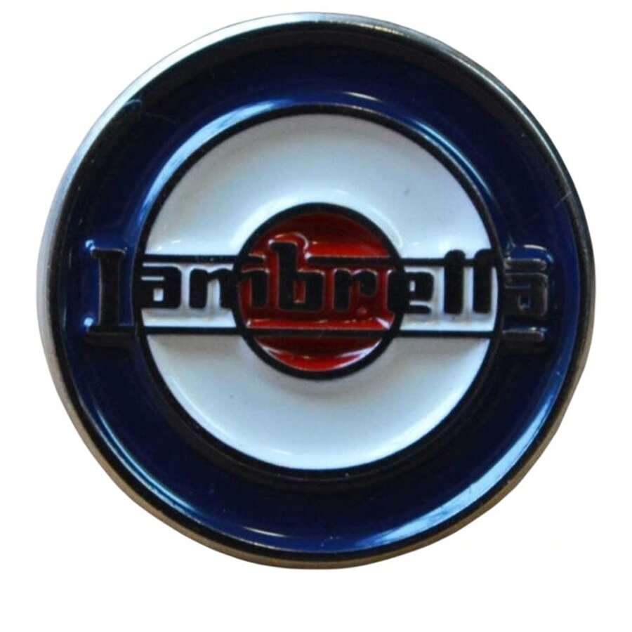 lambretta Logo Target Badge (Red/White) - 100% Metal - (LB119) - Red - View 1