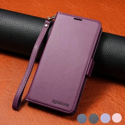 Flip-plånbok av hög kvalitet med korthållare, magnetiskt lock, konstläderfodral för iPhone 17 Pro Max, 17 Air, 16, 16e, 15 Pro, 14 Plus, 13 Mini, 12 Pro, 11, X XS, XR, XS Max, 7, 8 Plus, SE2, SE3, för Samsung Galaxy S25, S24 Ultra, S23 FE, S22 Plus, S21 S20, A07, A17, A56, A55, A54, A53, A52, A51, A36, A35, A34, A33