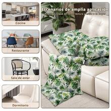 Juego 2 / 4 / 6 / 8 Unidades Cojín Silla Jardin Exterior, Asiento Cuadrado para Patio Terraza, Lavable a Máquina, Almohadilla Tejido Fuerte y Duradero, Oficina, Coche , 40x40x5 cm - Hoja Verde - Ver 5