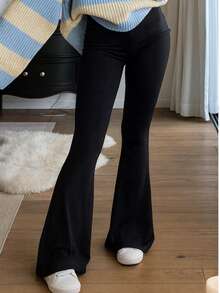 Women's Flared Pants - High Waist, Slim Fit, Work To Weekend, Easy Care, Autumn And Winter Women's Clothing