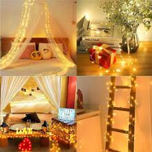 Copper Wire Fairy Lights, USB Powered With Remote Control/Solar Powered Outdoor Lights, LED Outdoor Waterproof Solar Lights String, 8 Modes Firecracker Balcony Lights, Curtain Lights, Fairy Lights, Suitable For Balcony, Party, Living Room, Wedding And Christmas Decoration - Firecracker Lantern - View 7
