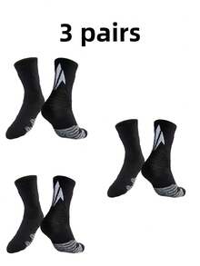 3/1 Pair, Men's Mid Tube Socks, Men's Sports Socks, Men's Badminton Socks, Sports Training Socks, Women's Sports Socks, Practical Professional Basketball Socks, Football Socks, Badminton Socks, Towel Bottoms, Sports Running And Long-Distance Running Socks, Suitable For Youth/Students/Sports Outfits - Multicolor - View 9