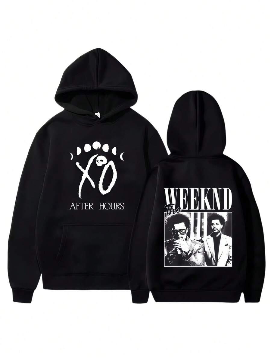 Weeknd Sweatshirts Casual Loose Hoodies The Weeknds Oversized Hoodie Y2k Streetwear Pullover Unisex Printing Pullovers (18) - 黑色 - 查看 1