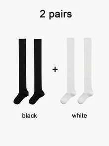 1双过膝蝴蝶结长袜，夏季女童日系JK风及膝袜，冬季防滑孕妇袜，舒适纯棉长袜，优雅日系休闲长袜，春夏款 - 彩色 - 查看 19