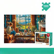 1000 片世界名画拼图 - 成人拼图，海景花卉风景，改善情绪和记忆力，增强思维和操作能力，适合游戏之夜，具有挑战性的拼图，缝合玩具，旅行玩具，课堂坐立不安玩具，迷你沐浴玩具，圣诞文具，减压球，生日礼物，圣诞礼物，万圣节礼物，平安夜礼物，完美礼物，礼物，玩具，游戏 - 彩色 - 查看 24