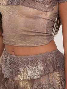 Women Lolita Bloomers Cute Ruffle Shorts Lace Pumpkin Pants .Y Boyshorts Layered Bottoms Y2k Sweet Pettipants - 棕色 - 查看 4