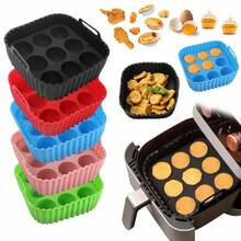 2pcs Silicone Air Fryer Liners, Muffin Pan - Reusable Non-Stick Baking Mats With Cupcake/Square Molds, Fit For Instant Pot/Air Fryer Oven, Easy Release & Clean, Compatible With Mini Frittatas, Tarts, Quiches (Black) - Multicolor - View 2