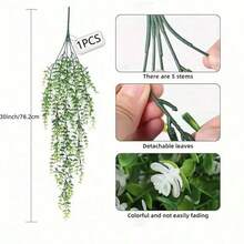 1/4 pièces Plantes artificielles suspendues Plantes murales suspendues en eucalyptus faux Plantes suspendues en plastique résistant aux UV Décoration artificielle pour fête, mur, porche, mariage
