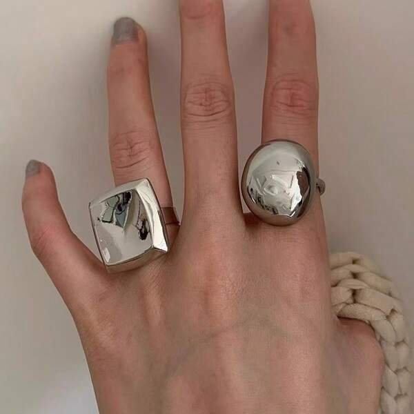 Elegant Geometric 3D Ring, Vintage Chic, Suitable For Daily Wear