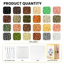 5000/10000/40000 件 2.6 毫米保险丝珠套件，24 色盒装，各种图案参考说明，钥匙扣环，方形钉板，生日、毕业典礼、情人节、万圣节派对礼物，散装 2.6 毫米保险丝珠补充套件 - 裝飾珠珠套裝 - 查看 14