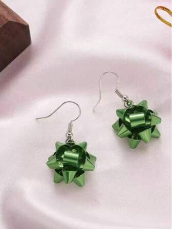 1 Pair Christmas Crystal Tassel Poinsettia Earrings, Holiday Accessories, Gift For Friends