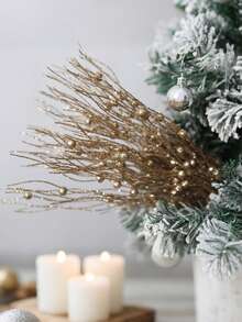 12pcs Sparkling Glitter Christmas Berry Picks - Perfect For DIY Wreaths, Tree Decorations & Holiday Crafts