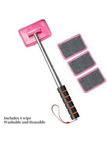 超细纤维挡风玻璃清洁工具 | 可拆卸手柄汽车玻璃雨刮刷，适用于内外玻璃 | 可选2片、4片或6片装清洁布，打造您专属的汽车清洁套装