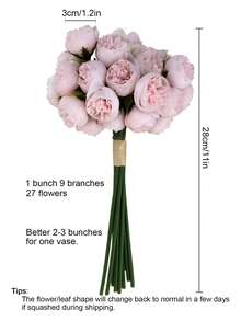 1 Bouquet/2 Bouquets Silk Peony Flowers, Pink Artificial Roses, 27 Stems Artificial Peonies, Suitable For Home Decor, Wedding Party, Dining Table, Bridal Shower, Valentine's Day, Birthday, Graduation Ceremony And More Occasions.