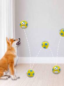 带趣味表情的吱吱作响的乳胶减压球玩具，狗狗训练玩具 - 彩色 - 查看 8