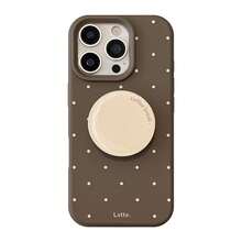 GUCADI 1pc Mocha Brown Milk Bubble + Milk Foam Holder High-End Holder Compatible With IPhone 17, Apple 15 Phone Case, Autumn/Winter, Retro, Personalized, Geometric, European And American Style, Minimalist, Niche, Ins Style