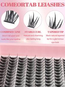 192 Pieces Fairy Eyelash Clusters 9-18mm Comic Eyelash Cluster C Curl - Wide Span DIY Eyelash Extension Wet Spiked Anime Eyelashes Single False Eyelash Cluster With 0.05mm Ultra-Thin Invisible Eyelashes With Eyelash Clusters, Eyelash Clusters, Single Eyelashes, Eyelashes, False Eyelashes - D - View 4
