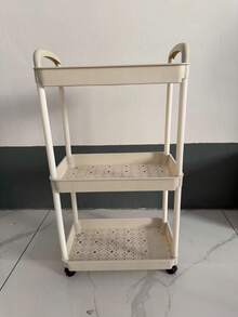 1 Wheeled Multi-Layer Mobile Storage Rack, Portable Multifunctional Handcart, Children's Toy Storage Rack, Minimalist Bookshelf, Snack Storage Rack, Dressing Table Cosmetic Compartment Storage Rack, Kitchen Utensil Storage Rack, Multifunctional Plastic Service Handcart, Suitable For Home Bathroom, Kitchen, Living Room And Study, Suitable For Home Storage And Home Decoration. ﻿