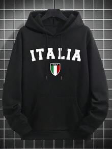 Áo hoodie nam dáng rộng có túi kangaroo kiểu Ý hiệu Zrgoth, thích hợp cho mùa Thu/Đông. - màu đen - Xem 5