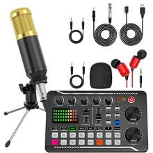 Podcast Equipment Bundle Audio Interface, DJ Mixer, BM-800 Condenser Microphone, Studio Equipment With Mic Arm, Streaming, Voice Over, Singing, PC - Black - View 19
