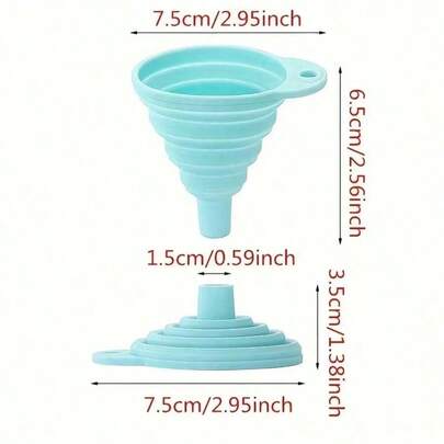 3/1 Pc Set Collapsible Silicone Funnel - Mini, Foldable Kitchen Tool For Water, Liquid, Oil Transfer - Essential Small Appliance For Apartment And Dorm (Options For Single Or Multi Pack, Please Check The Product You Purchase Before Buying)