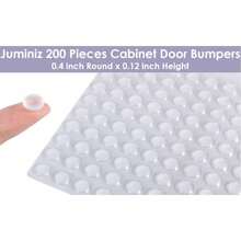 200 piezas de topes para puertas de gabinete, topes de silicona redondos transparentes de 0.4 pulgadas con adhesivo para puertas de gabinetes y cajones, puntos de goma, almohadillas para muebles