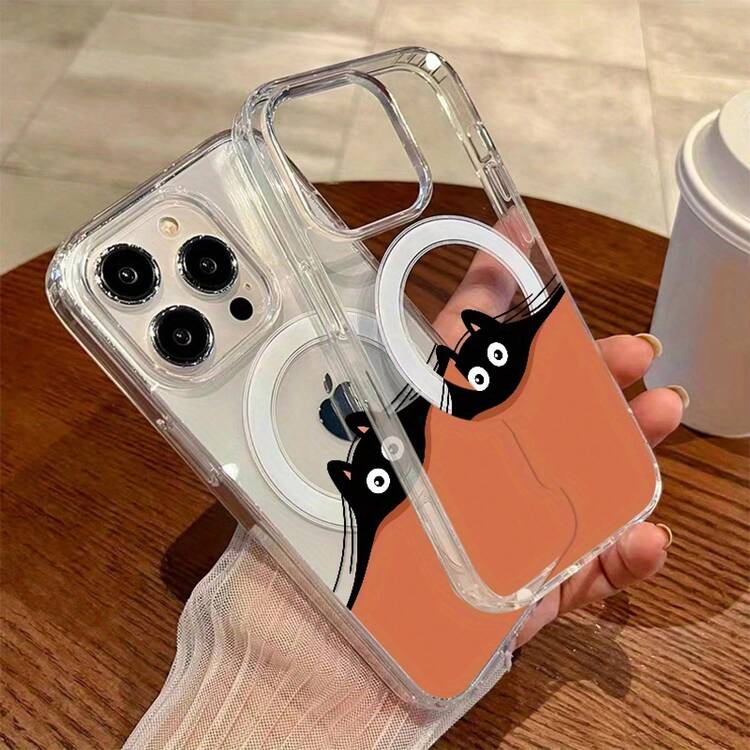 Teléfono y lindo teléfono magnético transparente de alta definición anticaída adecuado 16/ 16 Pro/ 16 Pro/ 16 Plus/ 15/ 15 Pro/ 15 Pro/ 15 Plus/ 14/ 14 Pro/ 14 Pro/ 14 Plus/ 13/ 13 Pro/ 13 Pro/ 12/ 12 Pro/ 12 Pro/ 11/ 11 Pro/ 11 Pro/ X/ XS/ S22/ S22 Plus/ S22 Ultra/ S23/ S23 Plus/ S23 Ultra/ S24/ S24 Plus/ S24 FE/ S24 - transparente - Añade 5