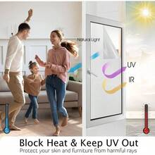 - Pelcula de privacidad para Ventana, Espejo diurno Reflectante con Control de Calor, Bloqueo no calcomana, Tinte esttico, para el hogar y la Oficina Negro - Plata, 29.5x 6.5 pies - esmerilado + 17.3 Inch x 13.1 Feet - Ver 3