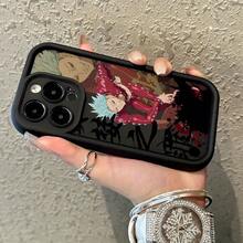 Creative Cool Anime Phone Case With Blue-Haired And Red-Costumed Character For Apple  16, 16e, 15, 14, 13, 12 Mini, 11 Pro Max, X, XR, XS Max, 8, 7 Plus - Stylish Soft Back Cover With Ladder Lens Protection - Màu Khaki - Xem 8